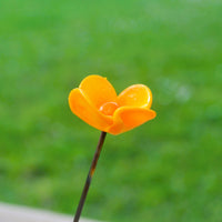 Renoncule / Bouton d'or - Tige de fleur individuelle en verre de Murano