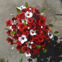 Bouquet luxe rouge et blanc