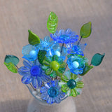 Bouquet de Printemps - Fleurs Bleues en verre de Murano