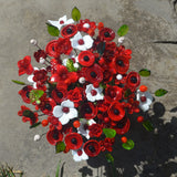 Bouquet de luxe - Rouge et blanc en verre de Murano