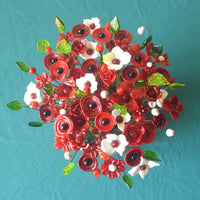 Bouquet de luxe - Rouge et blanc en verre de Murano