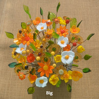Bouquet de Printemps - Jaune Soleil en verre de Murano - taille big