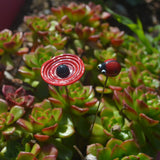 Coqulicot Rouge et coccinnelle en verre de Murano