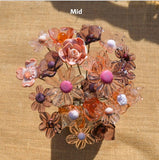 Bouquet Rose Translucide en verre de Murano - taille mid.