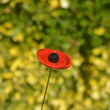 Coquelicot Rouge - Tige de fleur individuelle en verre de Murano