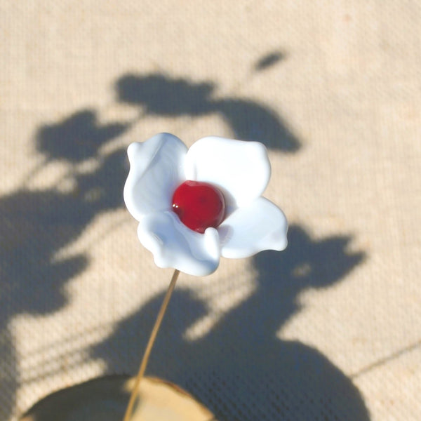 Fleur Sauvage - Tige de fleur individuelle en verre de Murano