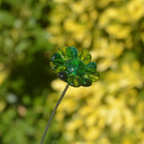 Marguerite jaune, bleue et verte - Tige de fleur individuelle en verre de Murano