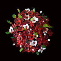 Bouquet de luxe - Rouge et blanc en verre de Murano