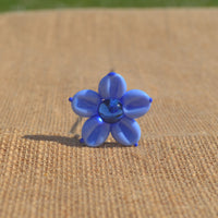 Lorea Bleue - Tige de fleur individuelle en verre de Murano