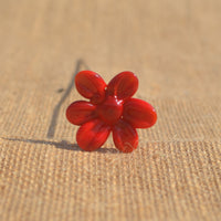 Lorea Rouge - Tige de fleur individuelle en verre de Murano